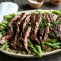 Red Wine Steak with Quinoa and Asparagus