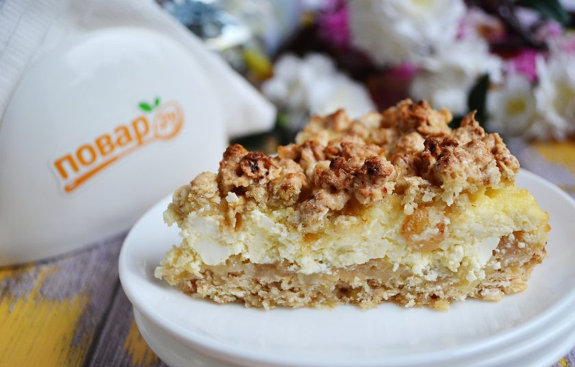 1. Этап. Пирог с овсяными хлопьями и творогом: 12. Приятного чаепития!