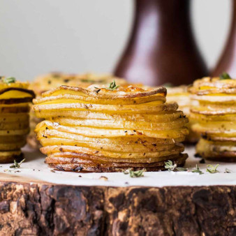 Crispy Parmesan Potato Stacks