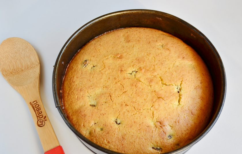 1. Этап. Кукурузный манник: 9. Кукурузный манник готов. Остудите его в форме, после осторожно извлеките.