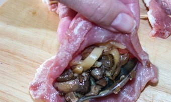 1. Этап. Шницель с грибами: В 