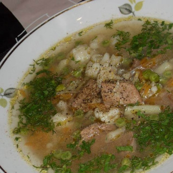 Суп с овощами и мясом