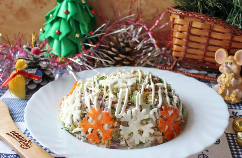 1. Этап. Салат Снежинка с курицей: Салат 