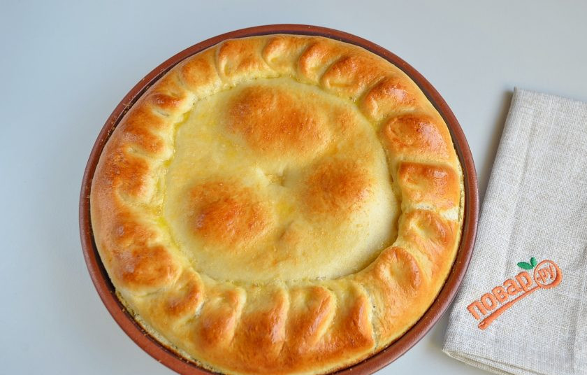 1. Этап. Пирог с творогом и шпинатом: 8. Готовый пирог остудите в форме.