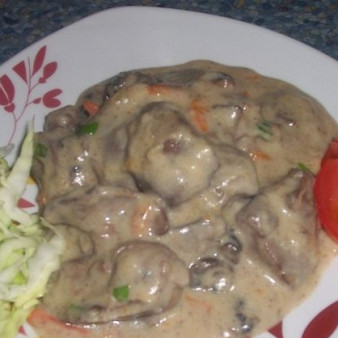 Куриная печень в соусе