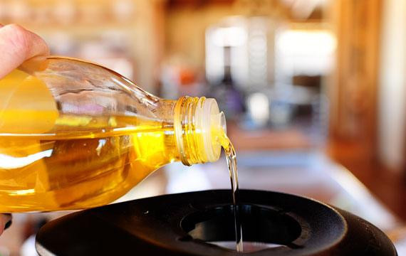 1. Этап. Свиные отбивные с жареной фасолью: 3. Пока отбивные маринуются, добавить кинзу и петрушку в блендер. Влить оливковое масло и перемешать до однородной массы.