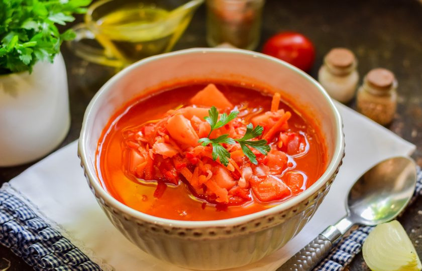 1. Этап. Борщ с лечо: Приятного аппетита!