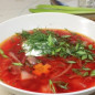 Постный борщ с фасолью