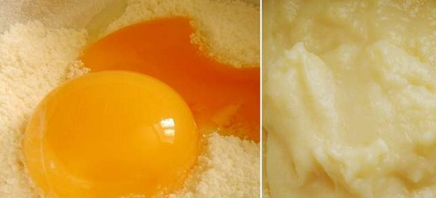 1. Этап. Шоколадные маффины с заварным кремом: 1. Смешаем в миске ингредиенты для крема: муку и сахар, добавим желтки и примерно 3-4 ст. л. молока. Смешаем. Оставшееся молоко подогреем и тонкой струйкой вливаем сюда. Дальше всю смесь на маленьком огне увариваем до состояния крема.