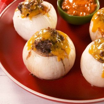 Keto Burger Stuffed Onions