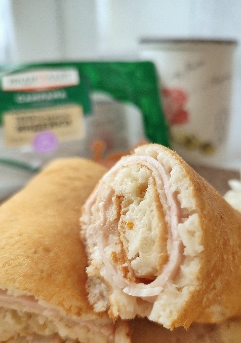 1. Этап. Толстые блины с ветчиной: ❤