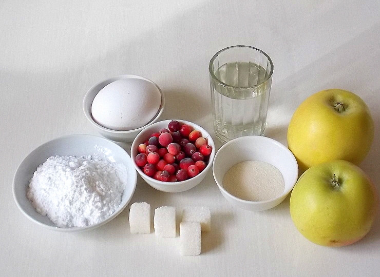 1. Этап. Зефир из клюквы: Подготовьте все необходимые ингредиенты.