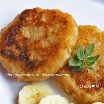 Яблочные оладьи с бананом