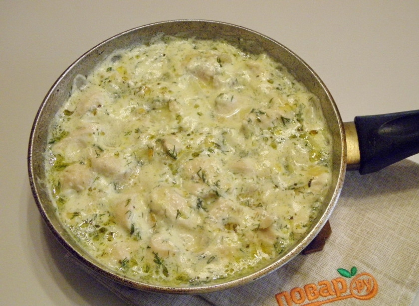 1. Этап. Куриная грудка в сливках: Нежная куриная грудка в сливках готова! Приятного!