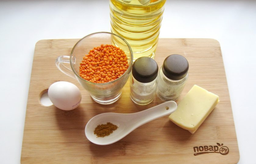 1. Этап. Запеканка из чечевицы: Подготовьте необходимые ингредиенты.