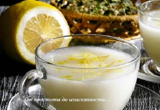 1. Этап. Рисовый кисель: Добавьте по вкусу лимонный сок, перемешайте. Разлейте кисель по чашкам и подавайте. Я еще посыпала верху цедрой лимона.