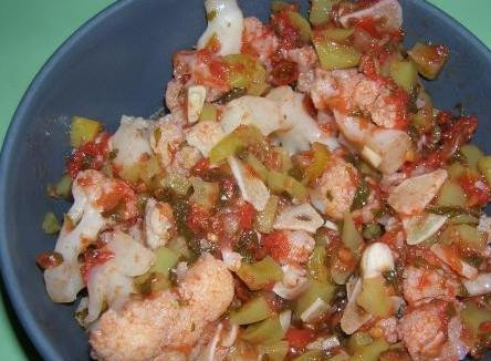 1. Этап. Цветная капуста на зиму в томате: Приятного аппетита!