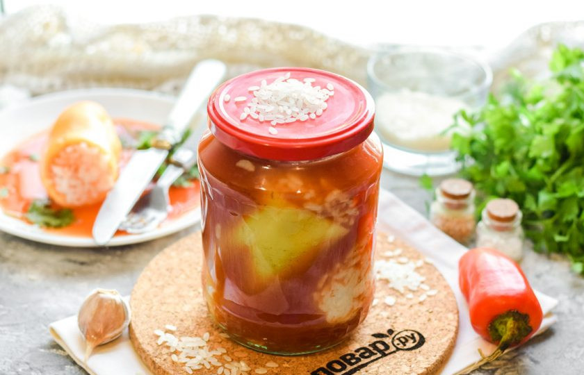 1. Этап. Перец фаршированный рисом на зиму: Удачных заготовок!