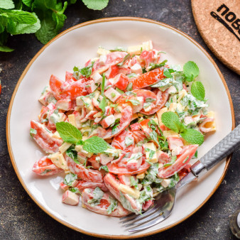 Салат Кайфовый с крабовыми палочками