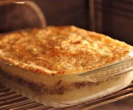 1. Stage. Potato casserole with minced meat: Potato casserole with minced meat is ready, serve hot.