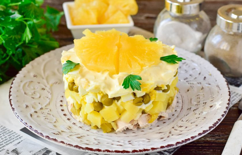 1. Этап. Оливье с ананасом: Праздничный 