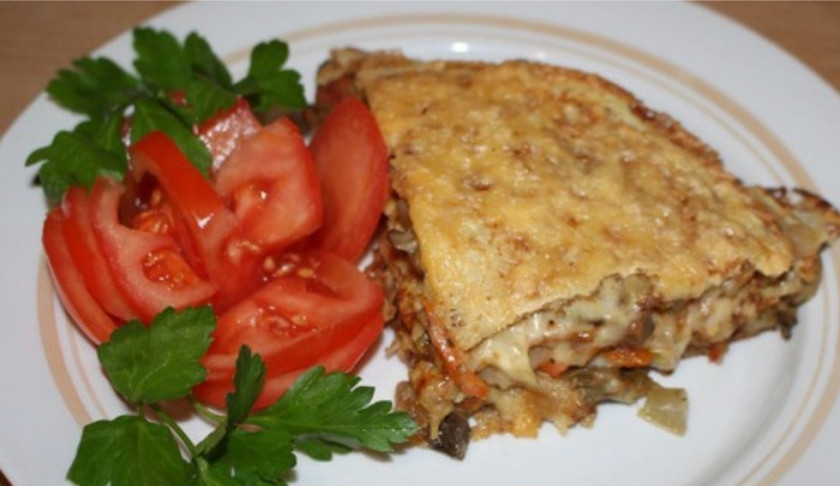 1. Этап. Лазанья из блинов: 6. К столу подаем горячей. Приятного аппетита!