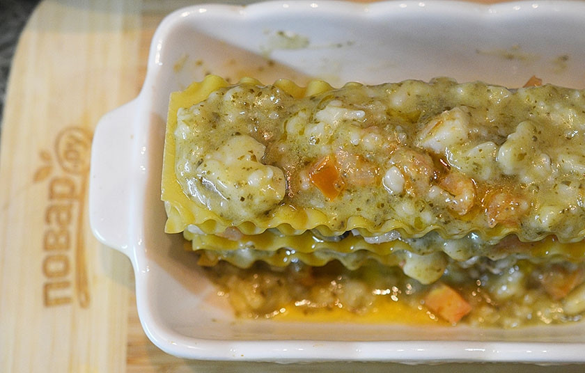 1. Этап. Лазанья с ароматом моря: 13. И т.д. до окончания ингредиентов.