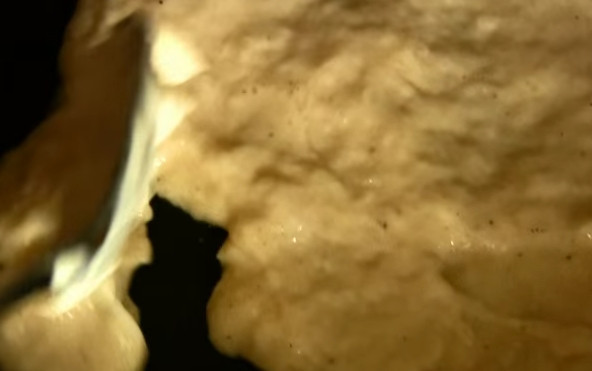 1. Этап. Закусочный торт с морковью без майонеза: 4. Разогрейте сковороду, добавьте растительного масла и выложите тесто, разровняв его по поверхности сковороды. Жарьте блинчики с обеих сторон до золотистого цвета.