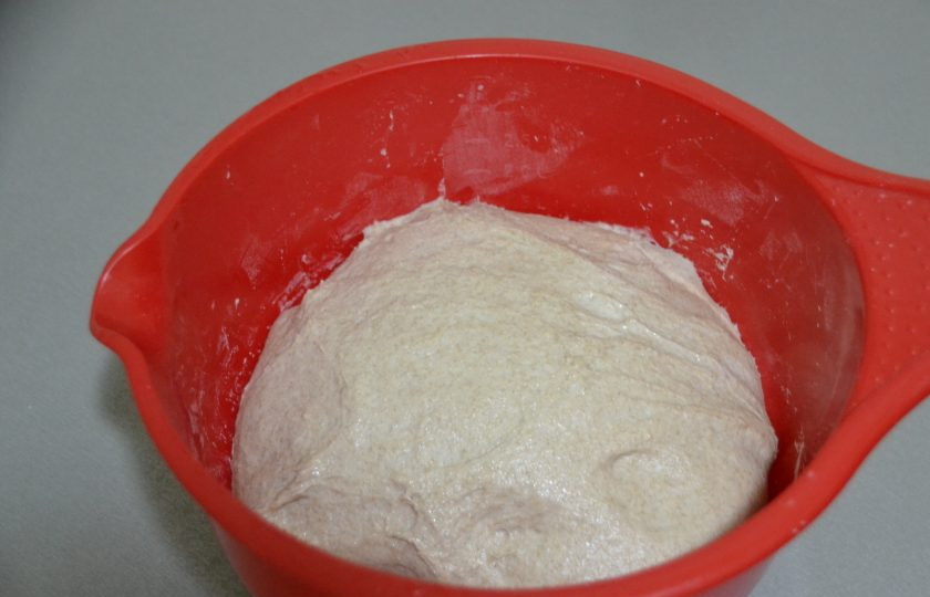 1. Этап. Подовый хлеб: Тесто после расстойки в холодильнике.