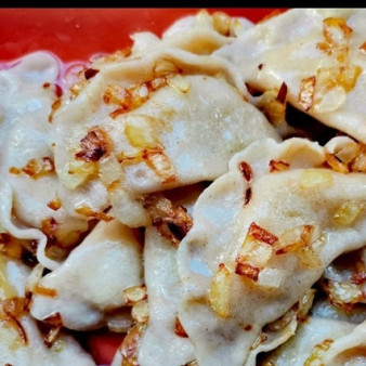 Ржаные вареники с картофелем и грибами