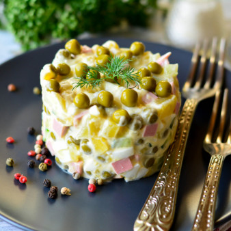 Оливье с йогуртом