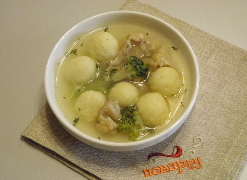 1. Этап. Суп с картофельными шариками: Суп с картофельными шариками готов! Приятного аппетита!