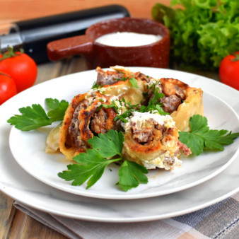 Ленивые пельмени в духовке