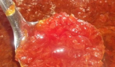 1. Этап. Варенье из грейпфрута: Оставьте доходить варенье еще около получаса. Оно должно загустеть.