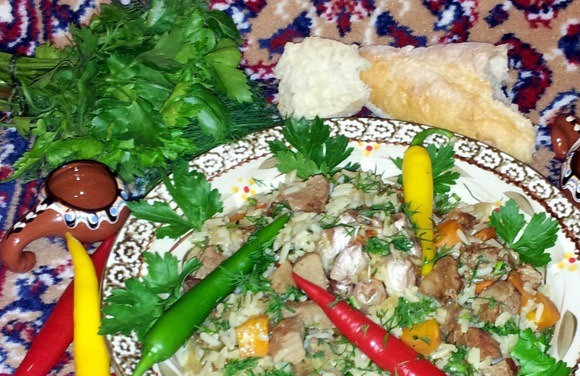 1. Этап. Пилав из баранины в мультиварке: 5. Проверяем на готовность риса, и можно подавать! Приятного аппетита!