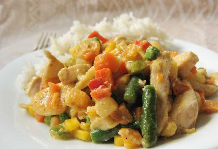 1. Этап. Курица с овощами и рисом: Прошу всех к столу!