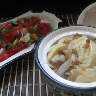 Галушки на пару