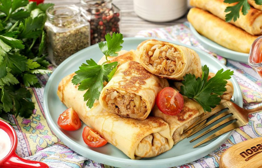 1. Этап. Блинчики с мясом, морковью и капустой: Блинчики с мясом, морковью и капустой готовы. Подавать их лучше в горячем виде. Приятного аппетита!