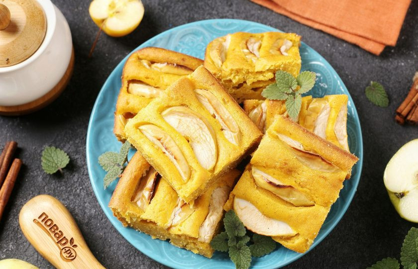 1. Этап. Тыквенный пирог с яблоками: Приятного аппетита!