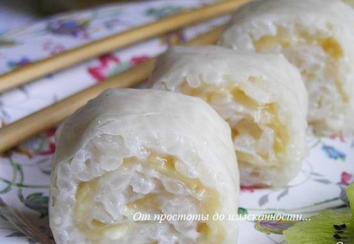 1. Этап. Десертные суши Кокос, банан и имбирь: Приятного аппетита!