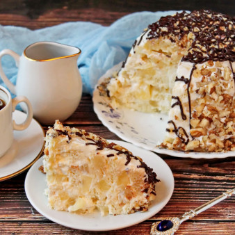 Торт без выпечки из батона