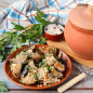 Мясо с баклажанами в горшочках в духовке