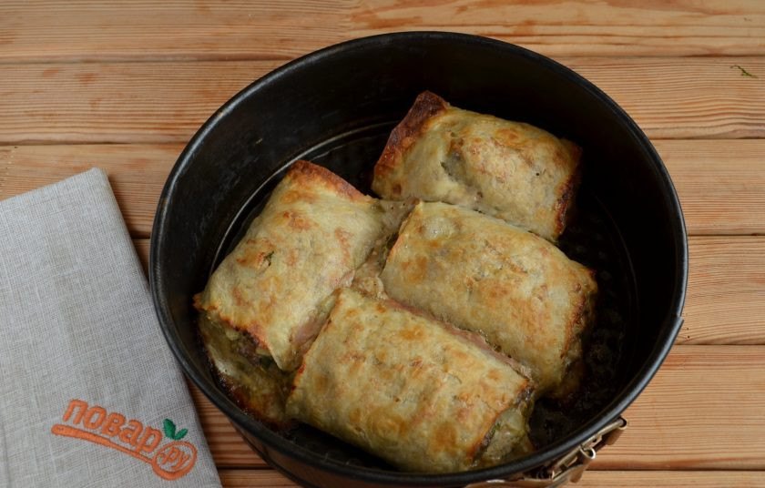 1. Этап. Фарш в лаваше по-провански: Фарш в лаваше по-провански готов! Невероятно ароматное и вкусное блюдо в горячем и холодном виде!