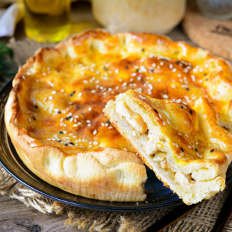 Пирог с курицей из бездрожжевого теста