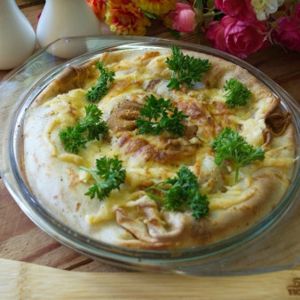 Пирог блинный с курицей