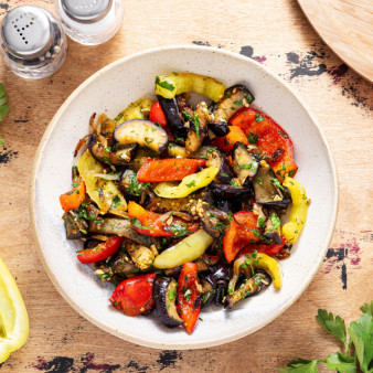 Жареные баклажаны с перцем