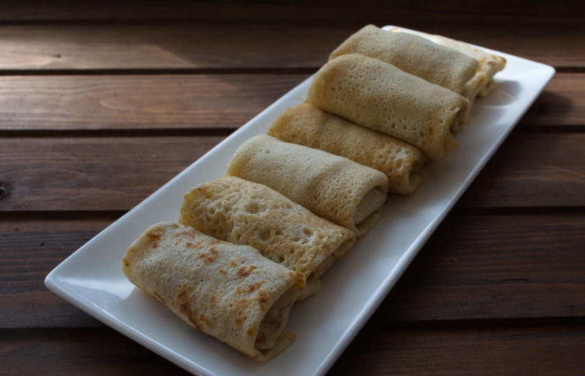 1. Этап. Фаршированные блины с мясом: У меня из данного количества продуктов вышло 13 блинов.