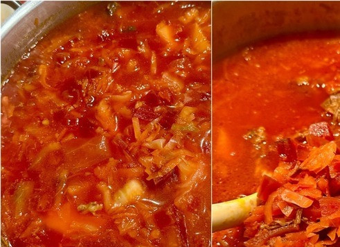 1. Этап. Борщ. Два пути: Вот и все. Получается ароматный, замечательный борщ. И без всякого перетертого прошлогоднего (а то выбрасывать жалко) с чесноком сала.