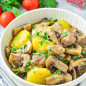 Индейка с шампиньонами и картошкой