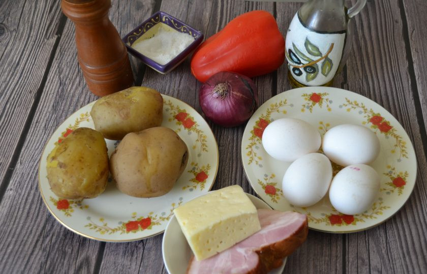 1. Этап. Фриттата по-испански: Подготовьте ингредиенты.